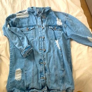 SOLD Oversized thrifty jean jacket size 12